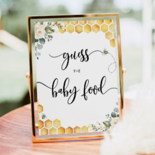 Poster Aquarela Bumble Adivinha a comida do bebê