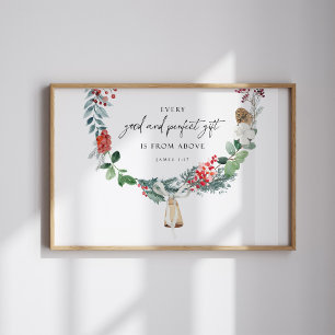 Poster Aquarela cada presente é de cima do Natal
