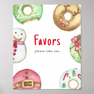 Poster Aquarela chá de fraldas de inverno Favoritos, pegu