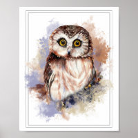 Aquarela Chocada Parecia Uma Coruja Branca