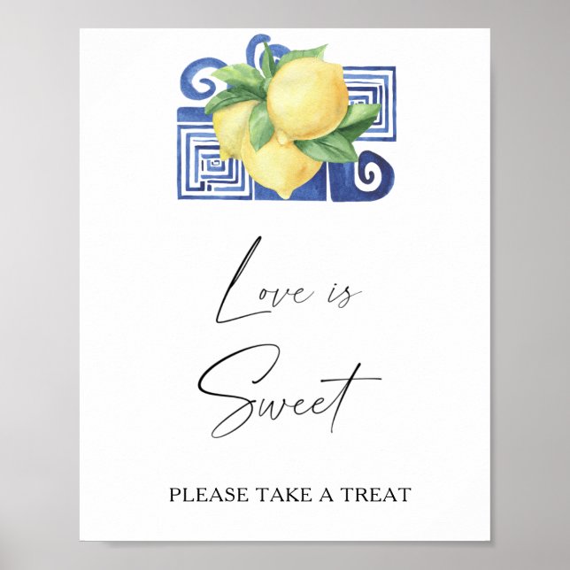 Poster Aquarela cítrica - o amor é doce, aproveite um agr (Frente)