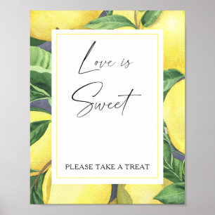Poster Aquarela cítrica - o amor é doce, aproveite um agr