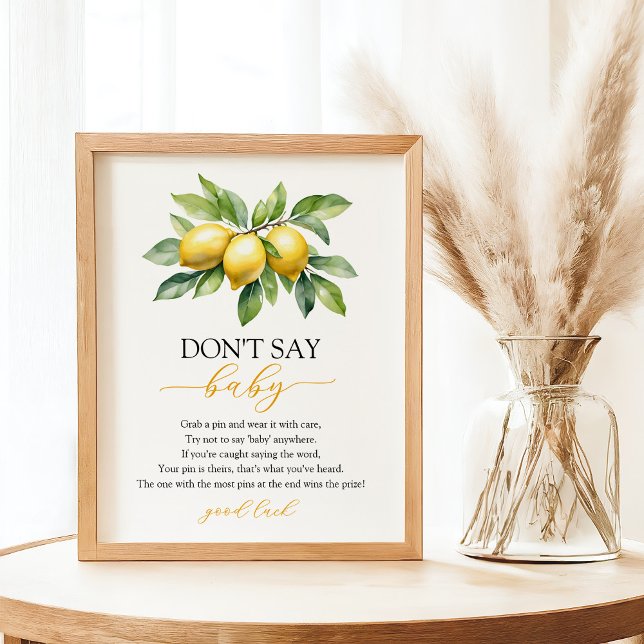 Poster Aquarela Citrus Lemon Chá de fraldas Game (Criador carregado)