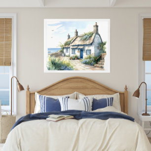 Poster Aquarela Cornwall — Alcatrão Costeiro