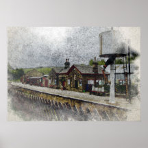 Aquarela da Estação Ferroviária de Oxenhope