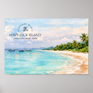 Poster Aquarela da Praia do Elefante – Presente Lembrança