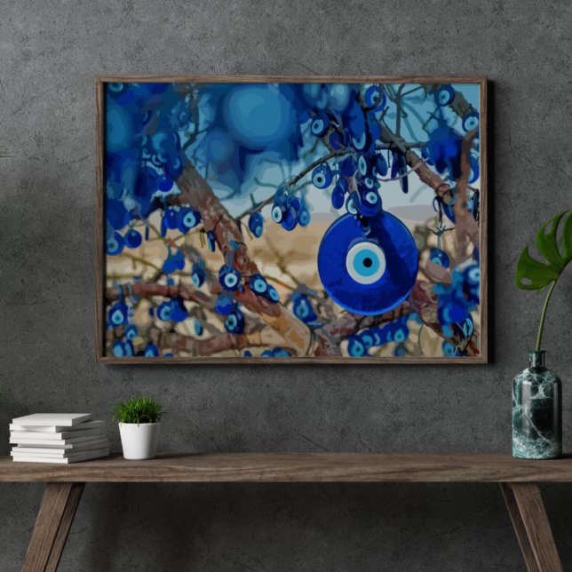 Poster Aquarela de árvore decorada com nazares (Criador carregado)