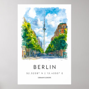 Poster Aquarela de Berlim 1