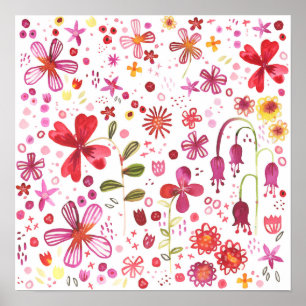 Poster Aquarela de Flor Selvagem