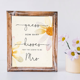 Poster Aquarela de flores silvestres quantos beijos
