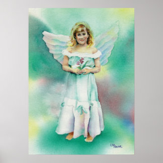 Poster Aquarela de Little Angel Girl