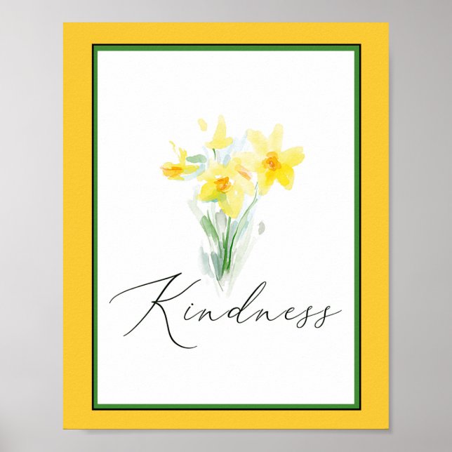 Poster Aquarela de narcisos da bondade (Frente)