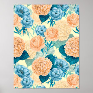 Poster aquarela de primavera jardim