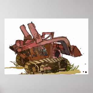 Poster Aquarela de um gato laranja de logger rastreado