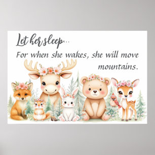 Poster Aquarela "Deixe-a dormir"