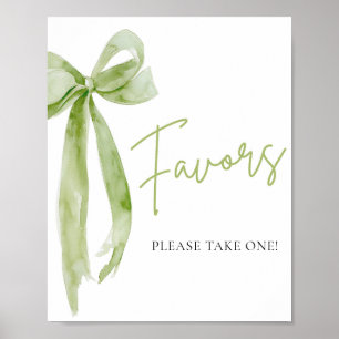 Poster Aquarela Favoritos Sinal Coquete Elegante Laço Ver