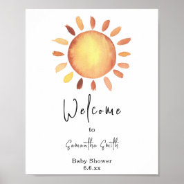 Poster Aquarela Feliz Sol Amarelo Bem-vindo