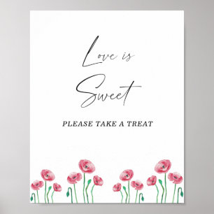 Poster Aquarela floral amor é doce tomar um tratamento