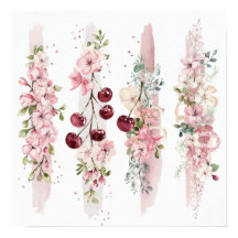 Aquarela Floral de Cerejeira