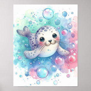 Poster Aquarela Foca