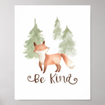 Aquarela Fox Woodland Amigos Sejam Amigos