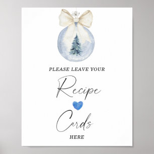 Poster Aquarela inverno bolha seu cartão de receita aqui