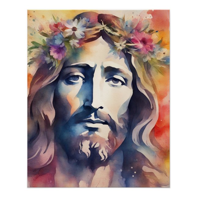 Póster Aquarela Jesus (Frente)