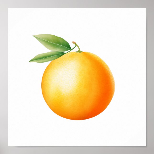 Poster Aquarela Laranja (Frente)