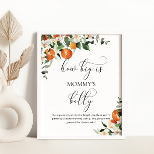 Poster Aquarela laranja o tamanho do jogo de barriga de m