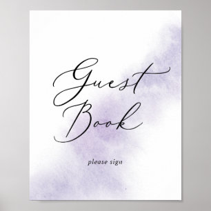 Poster Aquarela Lavanda   Letreiro de Livro de Hóspedes R