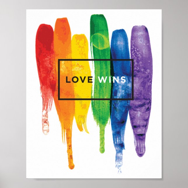 Poster Aquarela LGBT ganha Rainbow Paint Typografi (Frente)