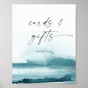Poster Aquarela Moderna   Placa Teal Cards and Gifts