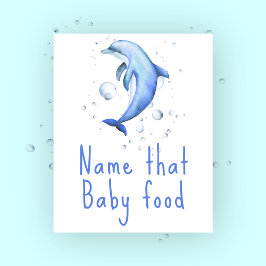 Poster Aquarela náutica - Dê nome a essa comida de bebê