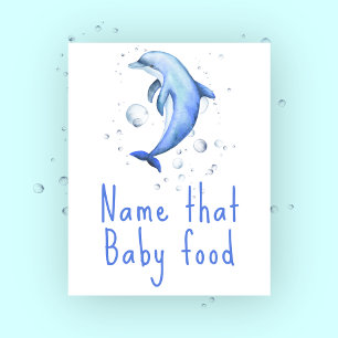 Poster Aquarela náutica - Dê nome a essa comida de bebê