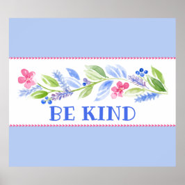 Poster Aquarela Pastel Floral SEJA GENTIL