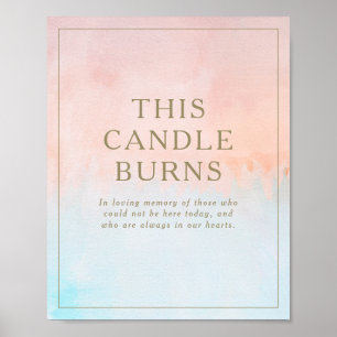 Poster Aquarela Pôr do Sol de Verão Este Candle Burns Cas