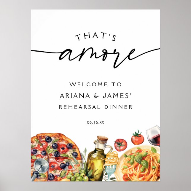 Poster Aquarela Que É Mais Comida Italiana (Frente)