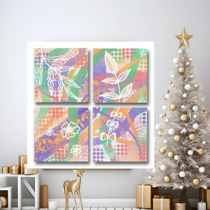 Póster Aquarela retro abstrato moderna arte de parede dig