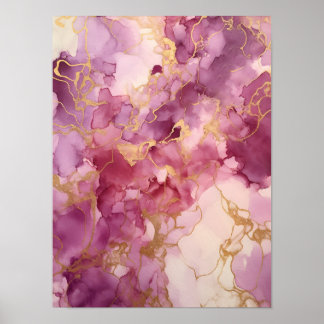Poster Aquarela rosa