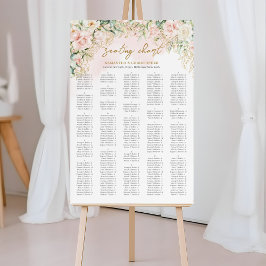 Poster Aquarela rosas cor-de-rosa pálido eucalipto Alfabé