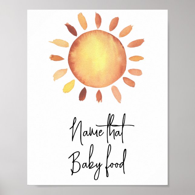 Poster Aquarela sol - Nome aquele alimento para bebê (Frente)
