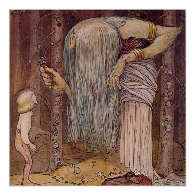 Póster Aquarela “Troll Herb” de John Bauer (Frente)