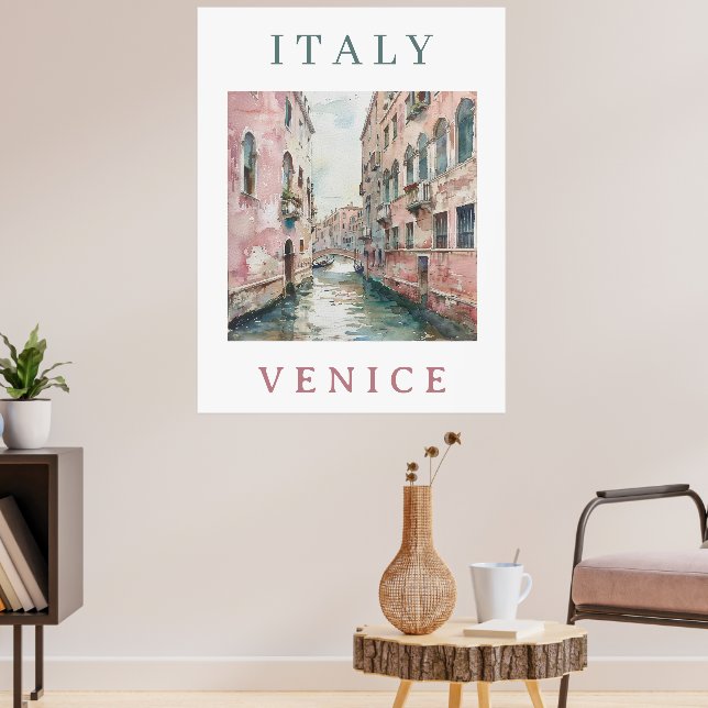 Poster Aquarela Veneza na Itália (Sala de Estar 3)