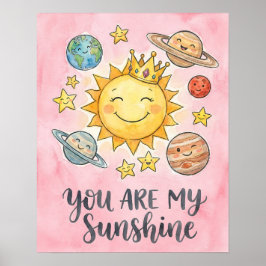 Poster Aquarela "Você É Meu Sol" Lindo Espaço Kids