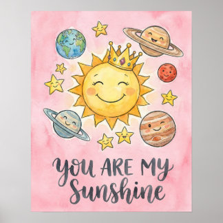 Poster Aquarela "Você É Meu Sol" Lindo Espaço Kids