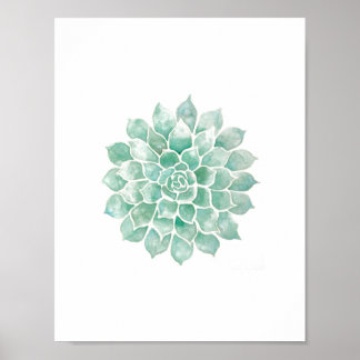 Póster Aquarelas vivas: Azul-Verde