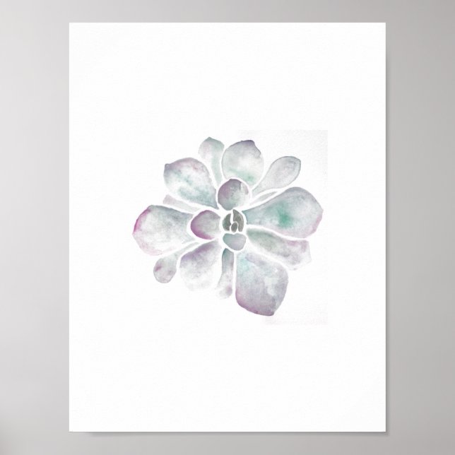 Poster Aquarelas vivas: Roxo e Sábio (Frente)