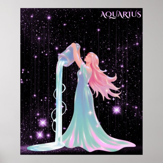 Poster Aquário Celestial – Arte Astrológica (Frente)