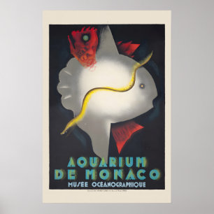 Poster Aquário de Mônaco 1928 - Estilo Vintage