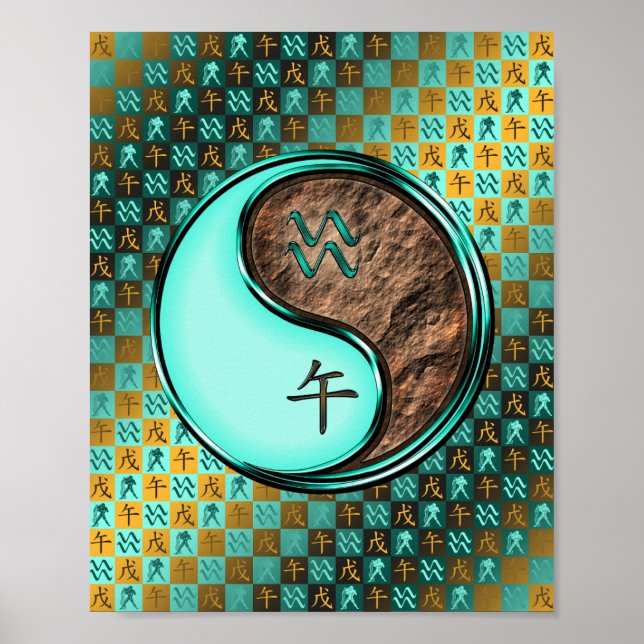 Poster Aquário e Cavalo da Terra (Frente)
